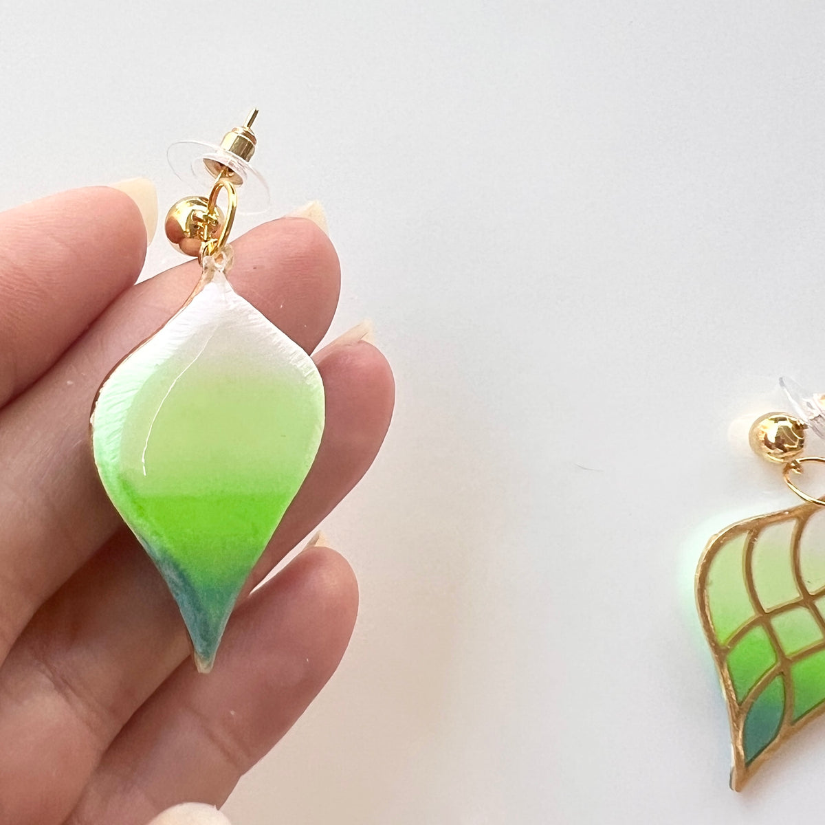 Earrings ~ Gold Plated Bezel~Polymer Clay/Resin