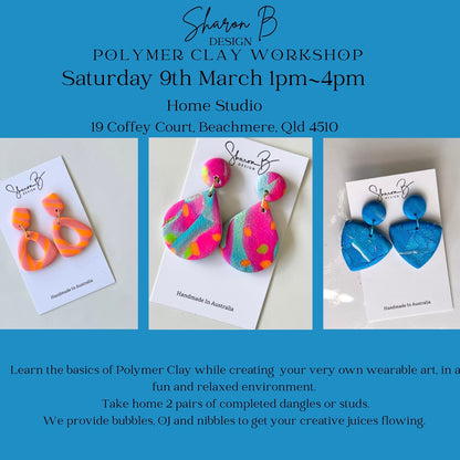 9.3.24 ~ Polymer Clay Earring Workshop ~ Beachmere