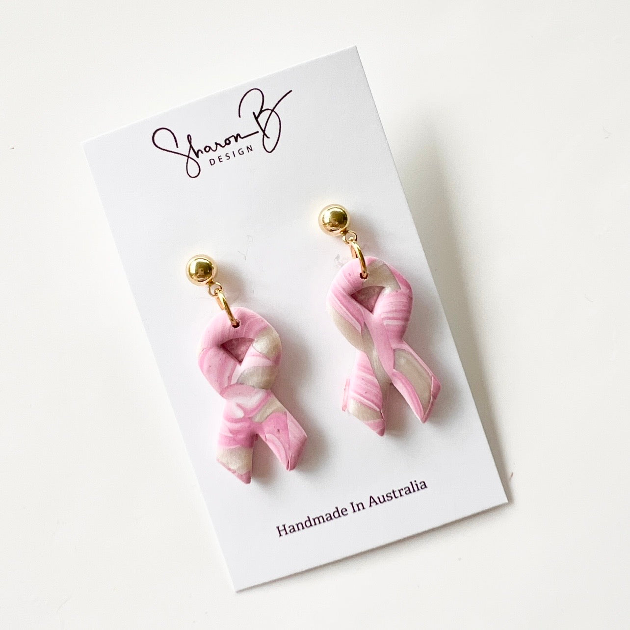 Breast Cancer Awareness Ribbon ~Polymer Clay