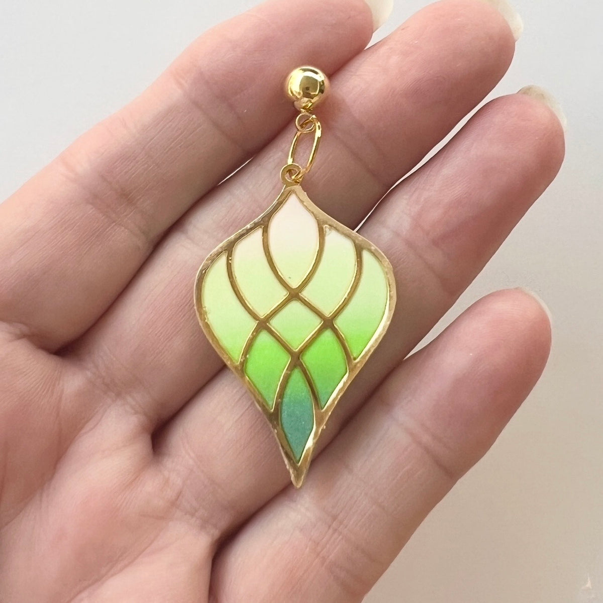 Earrings ~ Gold Plated Bezel~Polymer Clay/Resin