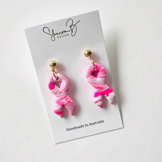Breast Cancer Awareness Ribbon~Polymer Clay