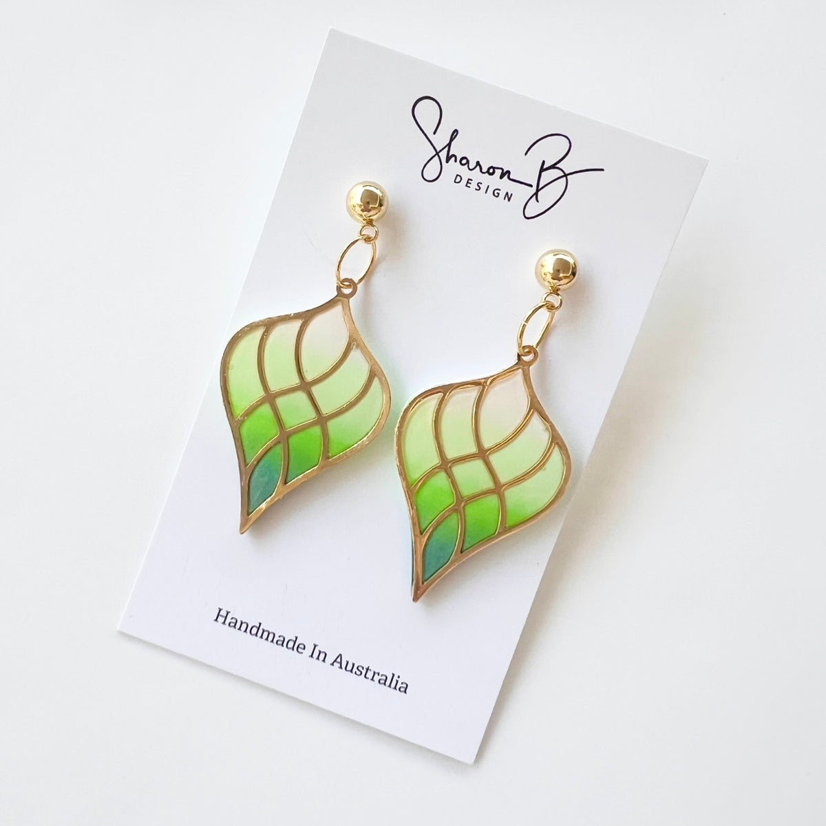 Earrings ~ Gold Plated Bezel~Polymer Clay/Resin