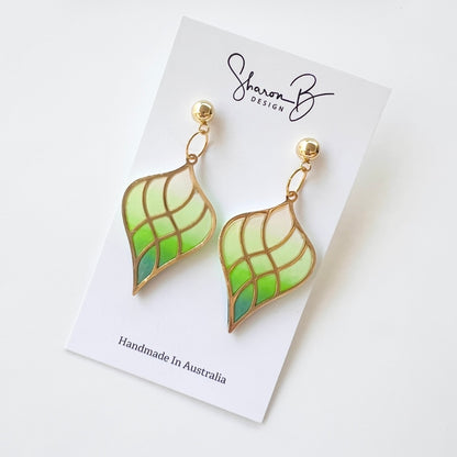 Earrings ~ Gold Plated Bezel~Polymer Clay/Resin