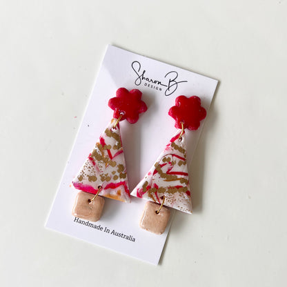 Christmas Tree Earrings ~Polymer Clay/Resin