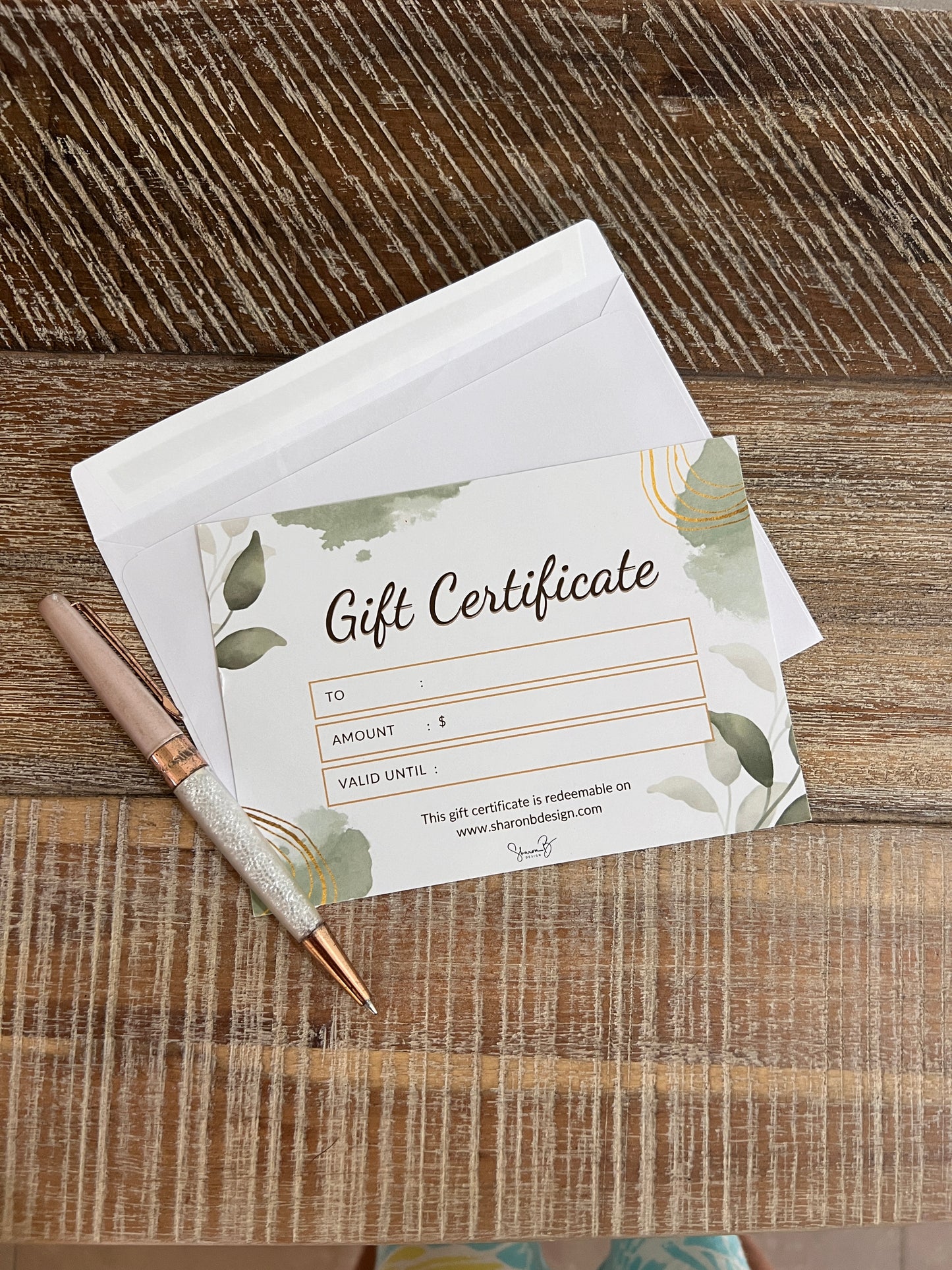 Sharon B Design ~ Gift Card