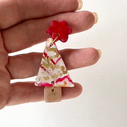 Christmas Tree Earrings ~Polymer Clay/Resin