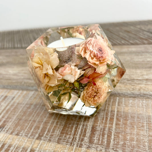 Resin Faceted Tealight Holder