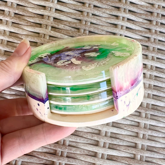 Coaster Set~ Resin & Ink