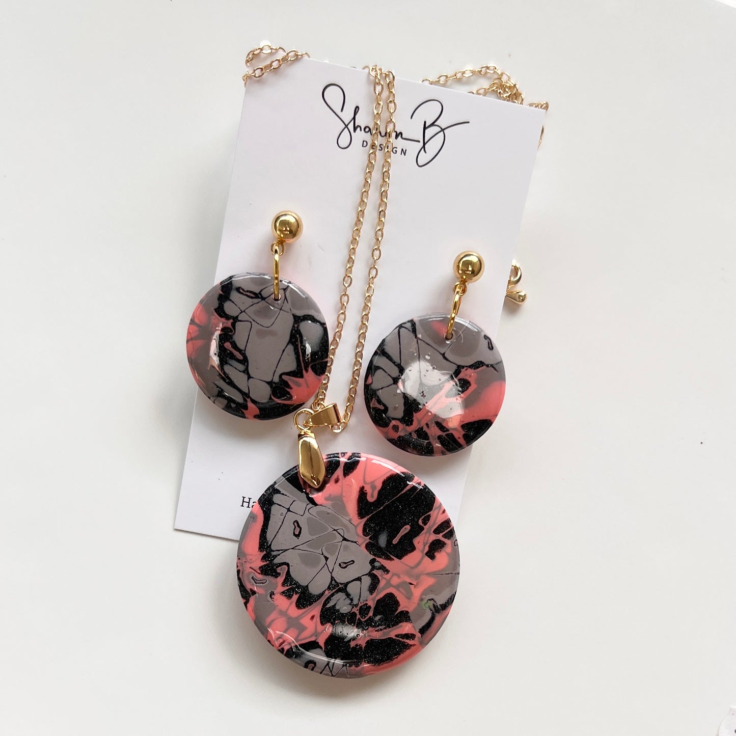 Pendant & Earring Set~Polymer Clay/Resin