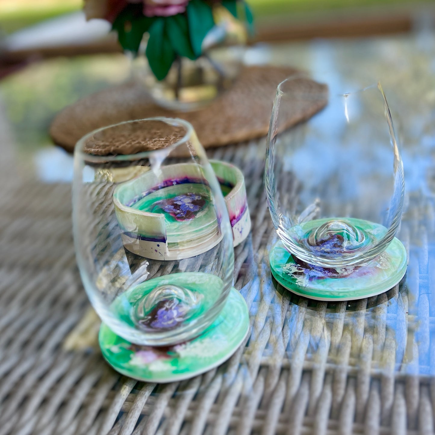 Coaster Set~ Resin & Ink