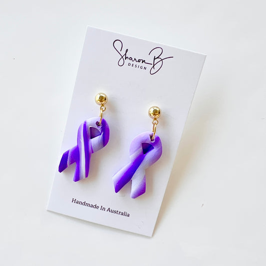 Dementia Awareness Ribbon ~Polymer Clay