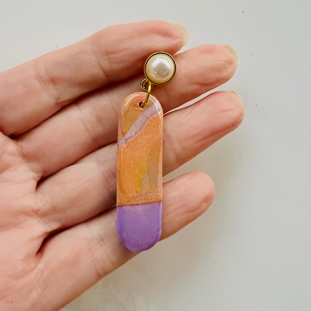 Ngaire~Polymer Clay Statement Dangles/Resin