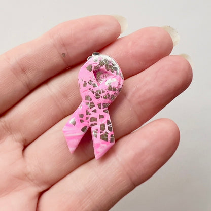 Breast Cancer Awareness Ribbon ~Polymer Clay~ClipOn