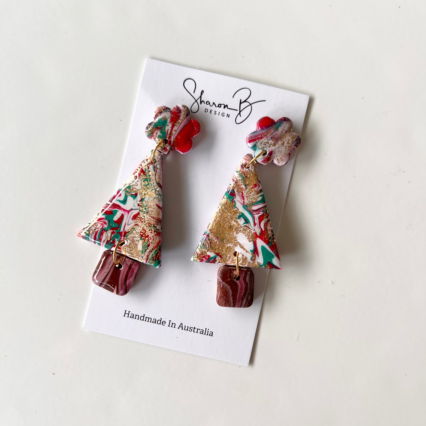 Christmas Tree Dangles~Polymer Clay/Resin