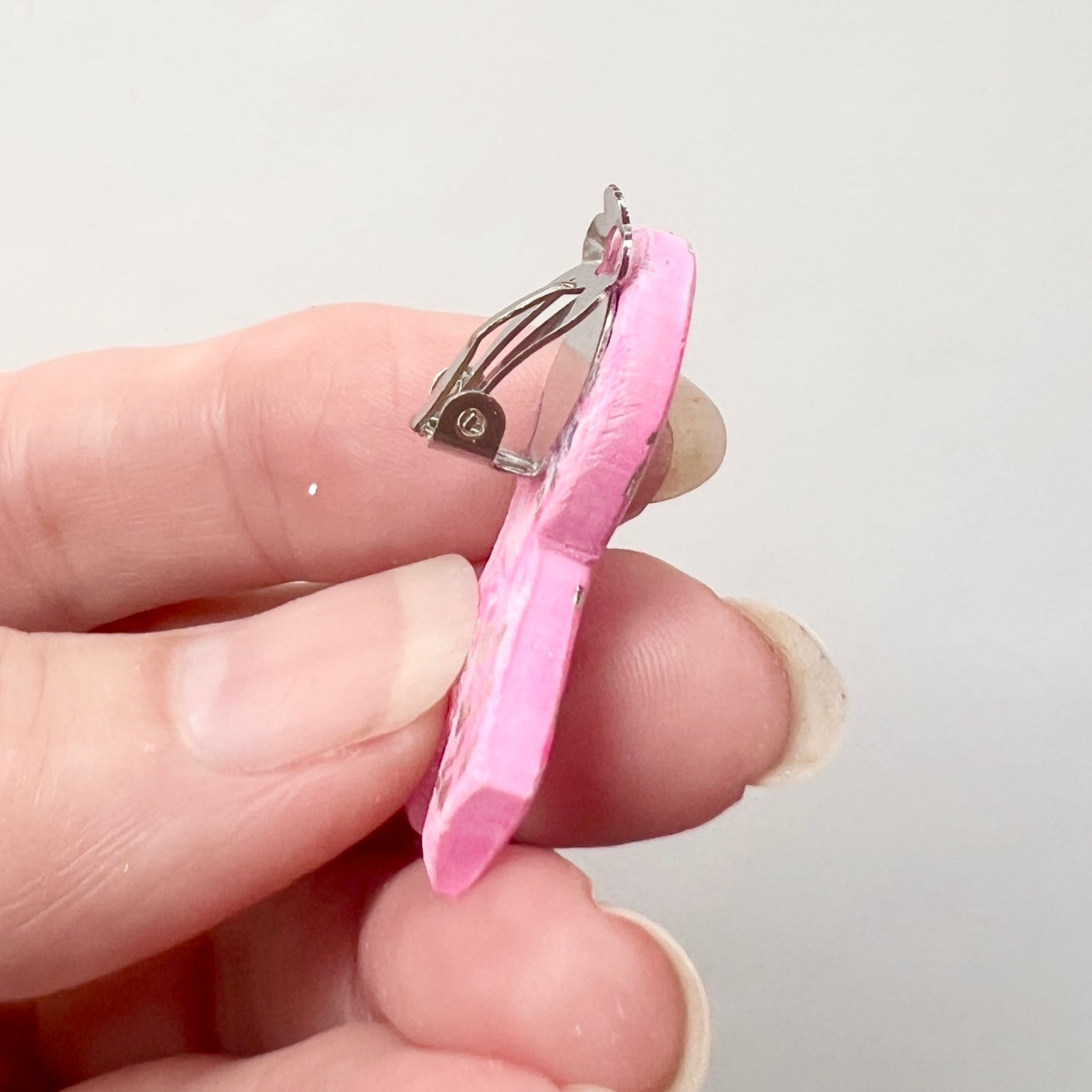 Breast Cancer Awareness Ribbon ~Polymer Clay~ClipOn