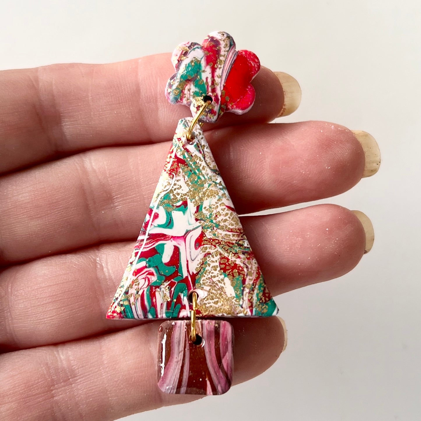 Christmas Tree Dangles~Polymer Clay/Resin