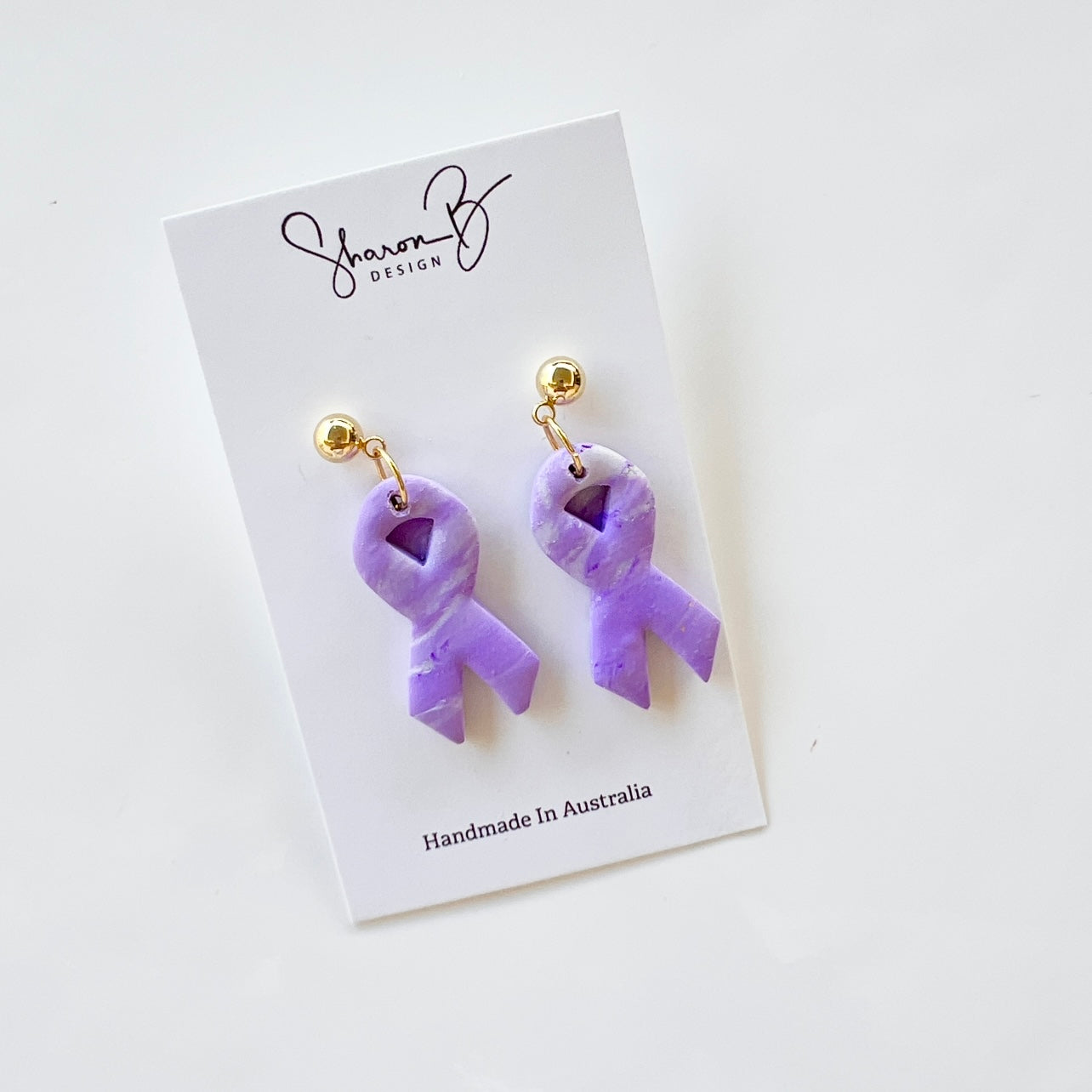 Dementia Awareness Ribbon~Polymer Clay