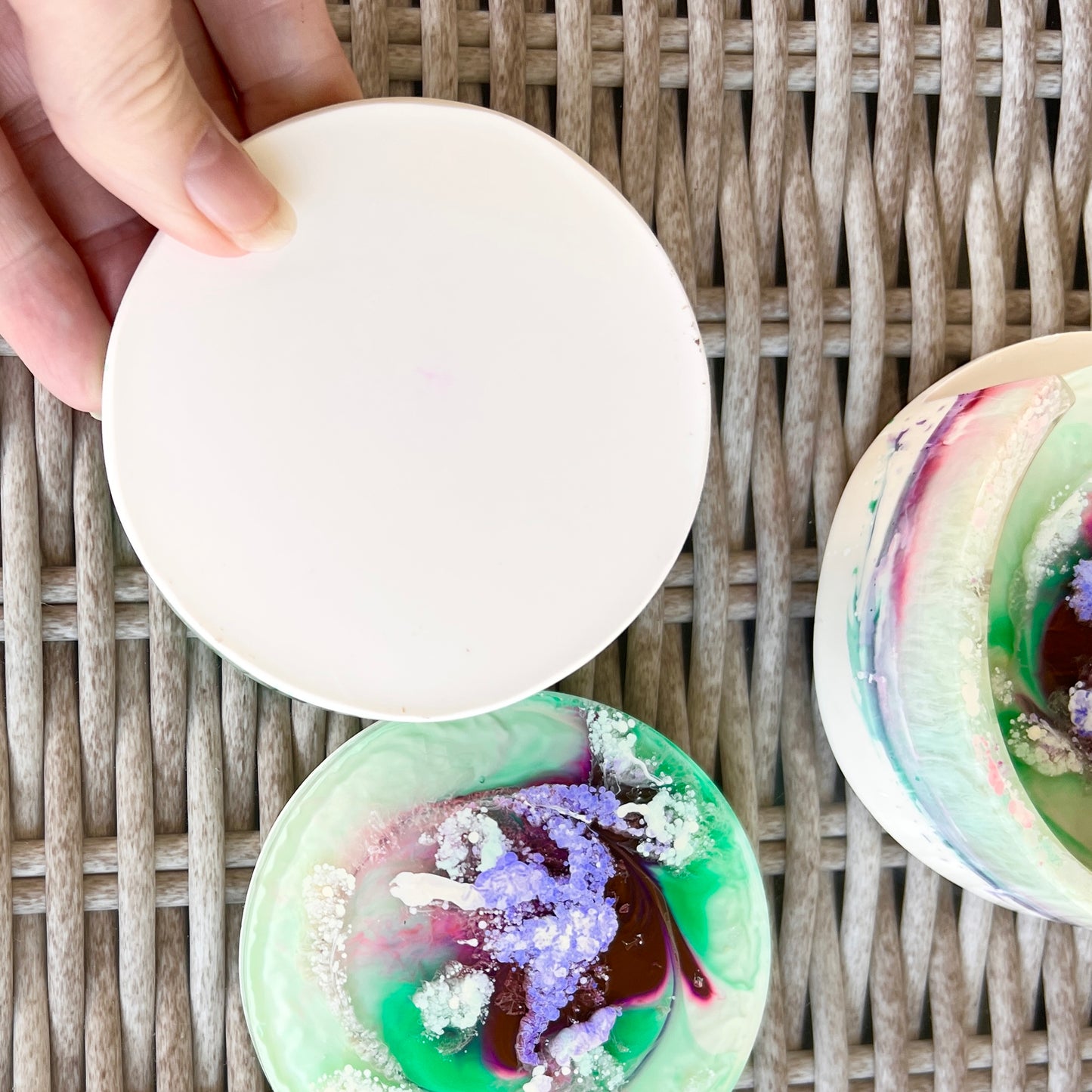Coaster Set~ Resin & Ink