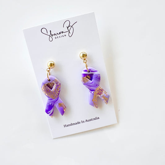 Dementia Awareness Ribbon ~Polymer Clay