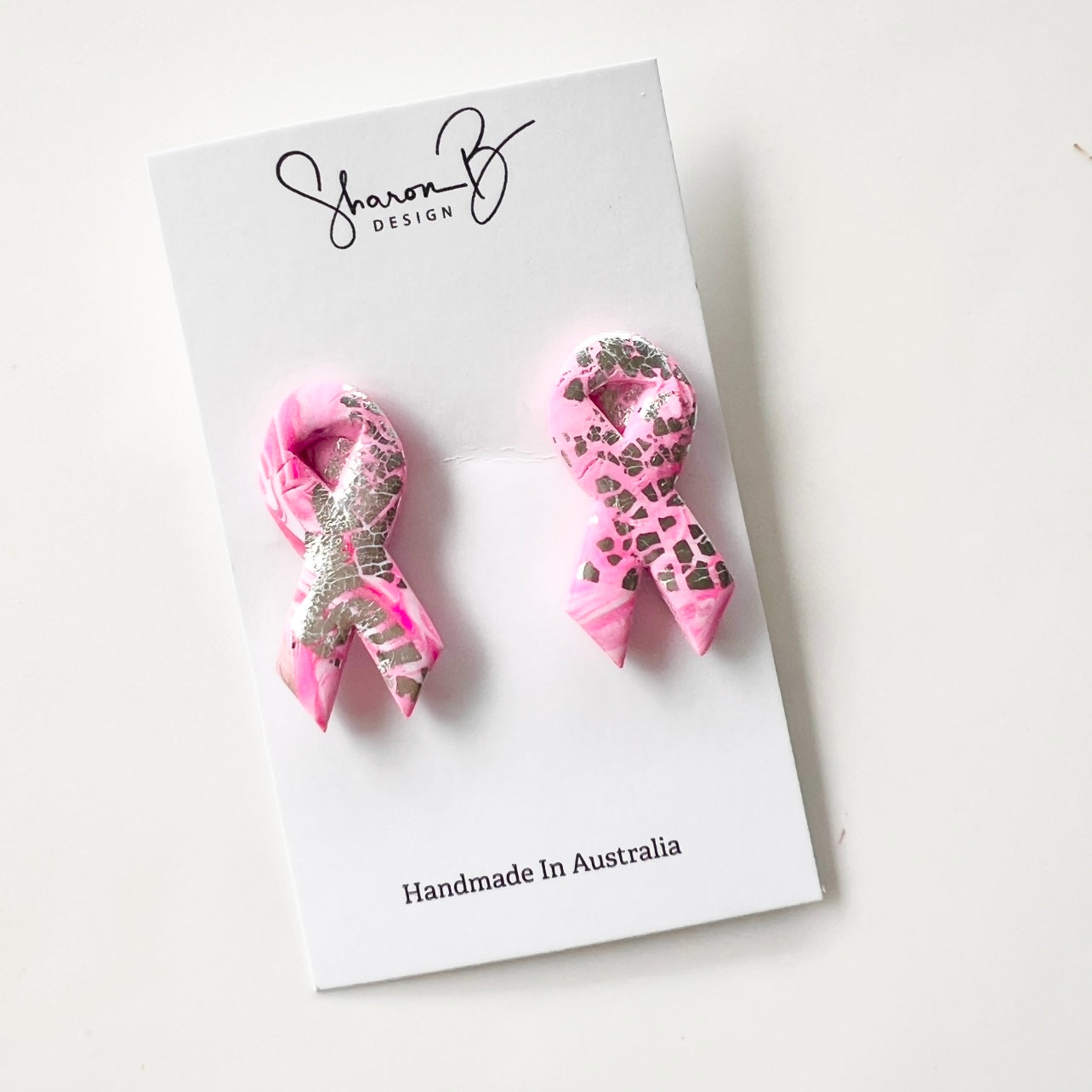 Breast Cancer Awareness Ribbon ~Polymer Clay~ClipOn