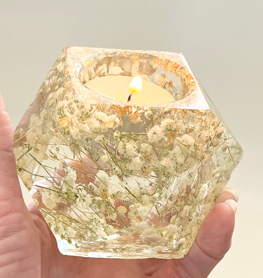 Resin ~ Faceted T Light Holder